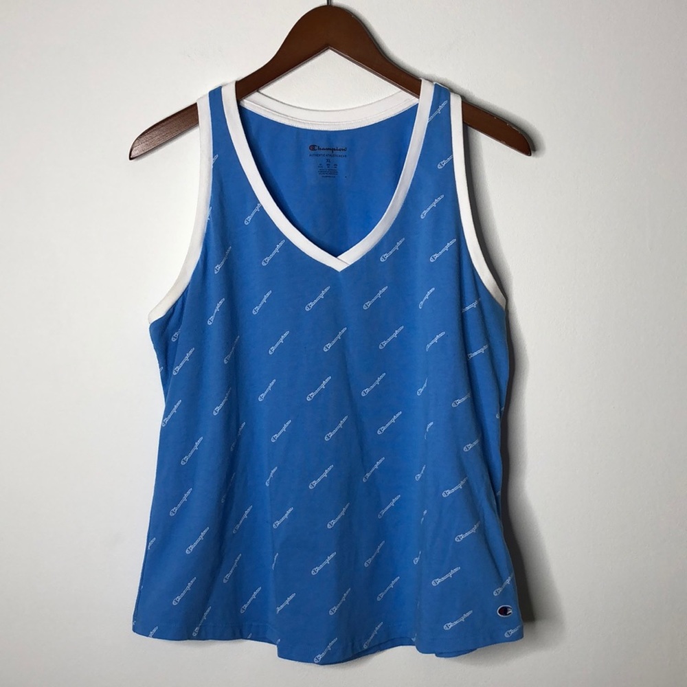 Champion Heritage Ringer Logo V-Neck Tank Top